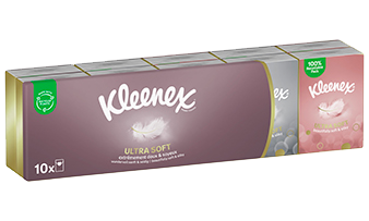 Mouchoirs en papier Kleenex® Boîte cubique 8825 - Blanc. 3 épaisseurs. 12 x  56 (672 mouchoirs)